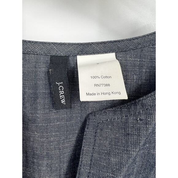 J Crew Shirt Womens Blue Pullover Denim Blue Long Sleeve Tunic Size 8 - Picture 2 of 5